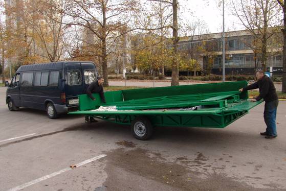 Мобильный лафет-поддон для мобильной автономной автомойки