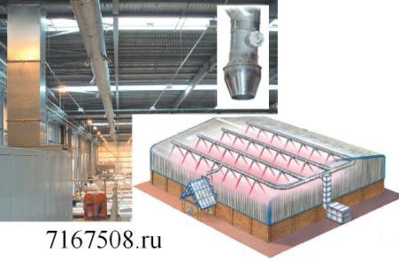 Воздушное отопление цеха, склада, магазина или спортзала