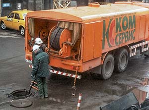 Промчвка труб наружной канализации