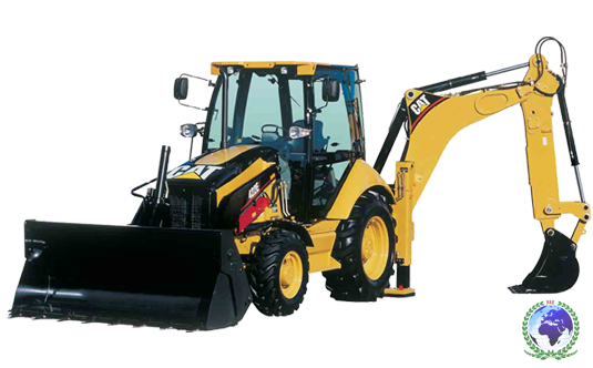 экскаватор-погрузчик марки Caterpillar с гидромолотом