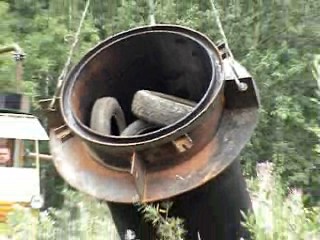 Покрышки загружены в реторту.